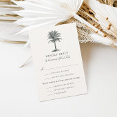 Havana Palm Wedding RSVP Kaart w/Meal Choice