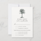Havana Palm Wedding RSVP Kaart w/Meal Choice (Voorkant)