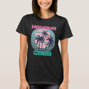 Havana Palmbomen Cuba Vakantie Oceaansurfen Cari T-shirt