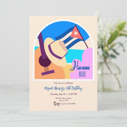 Havana Party Kaart (Staand voorkant)