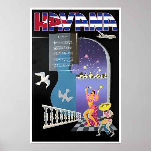 Havana Print Cuba Reisposter Cubaanse Kunst (Voorkant)