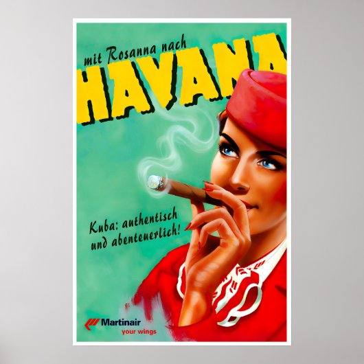 Havana Reisposter Cuba Kunst Martinair Print (Voorkant)