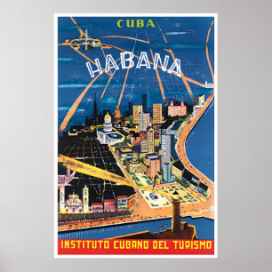 Havana Reisposter Cubaanse Kunst Cuba Print