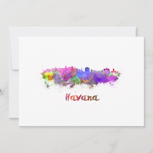 Havana skyline in watercolor (Voorkant)