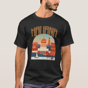 Havana Stad El Malecon Cuba Souvenir Caraïbisch Zi T-shirt