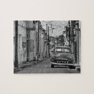 Havana Street Oldtimer Car Cuba Travel Black White Legpuzzel