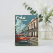 Havana  Streets: Classic Car Briefkaart (Staand voorkant)
