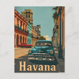 Havana  Streets: Classic Car Briefkaart