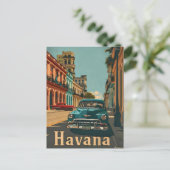 Havana  Streets: Classic Car Briefkaart (Staand voorkant)