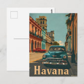 Havana  Streets: Classic Car Briefkaart (Voorkant / Achterkant)