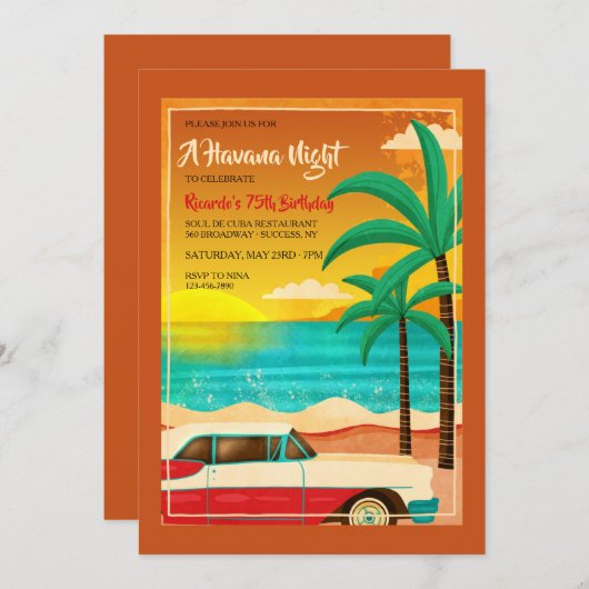 Havana Sunset Kaart (Voorkant / Achterkant)