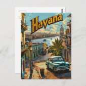 Havana Vintage Car Briefkaart (Voorkant / Achterkant)