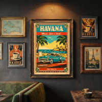 Havana Vintage Reisposter – Retro Cuba Kunst aan d