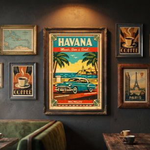 Havana Vintage Reisposter – Retro Cuba Kunst aan d Poster