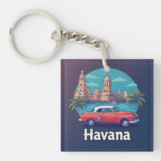 Havana Vintage Retro Reizen Sleutelhanger (voorkant)