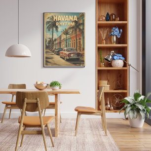 Havana Vintage Travel Kleurrijke Cubaanse Retro Poster