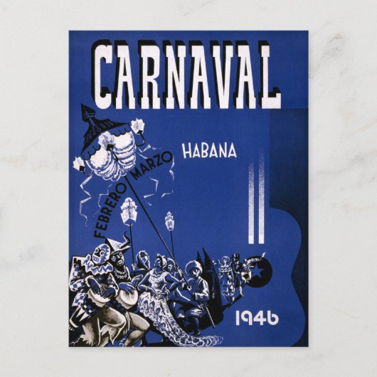 Havana Vintage Travel Poster teruggezet Briefkaart (Voorkant)