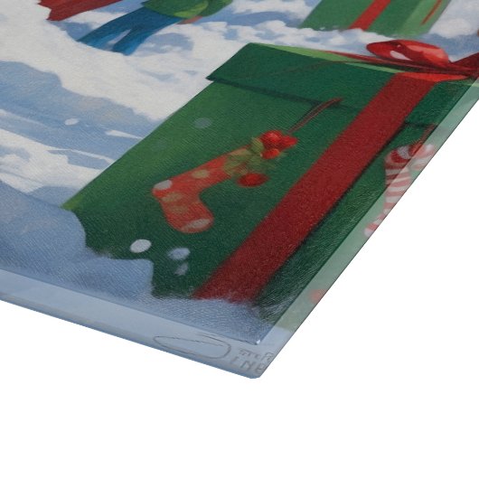 Havanees hardlopen in de sneeuw met kerst Pet Snijplank (Hoek)