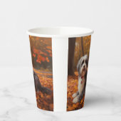 Havanees in Herfstbladeren Herfst Inspire Papieren Bekers (Links)