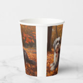 Havanees in Herfstbladeren Herfst Inspire Papieren Bekers (Rechts)