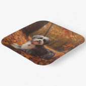 Havanees in Herfstbladeren Herfst Inspire Papieren Bordje (Gebogen)