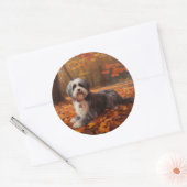 Havanees in Herfstbladeren Herfst Inspire Ronde Sticker (Envelop)