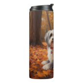 Havanees in Herfstbladeren Herfst Inspire Thermosbeker (Gedraaid links)