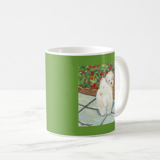 Havanees in papavers printplaten en kaarten koffiemok (Voorkant rechts)