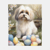 Havanees met paaseieren fleece deken (Voorkant)
