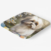 Havanees met paaseieren papieren bordje (Gebogen)