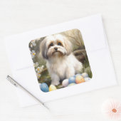 Havanees met paaseieren vierkante sticker (Envelop)