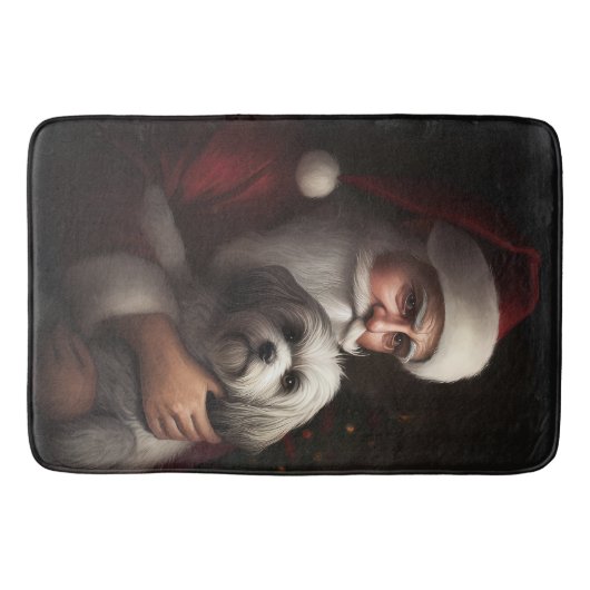 Havanees met Sinterklaas Feestelijke Kerstmis Badmat (Voorkant)