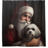 Havanees met Sinterklaas Feestelijke Kerstmis Douchegordijn (Voorkant)