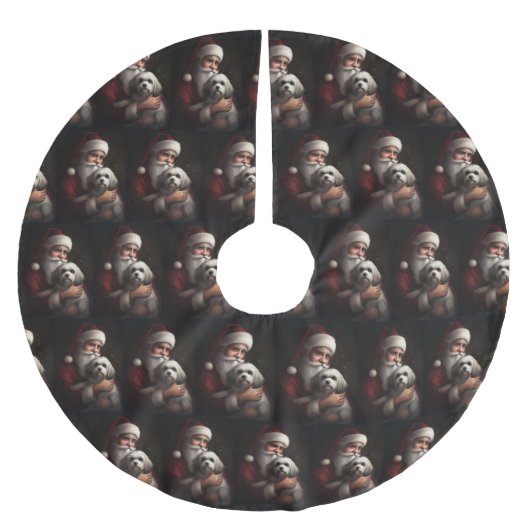 Havanees met Sinterklaas Feestelijke Kerstmis Kerstboom Rok (Voorkant)