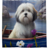 Havanees op een peddel: een Schilderachtig avontuu Douchegordijn (Voorkant)