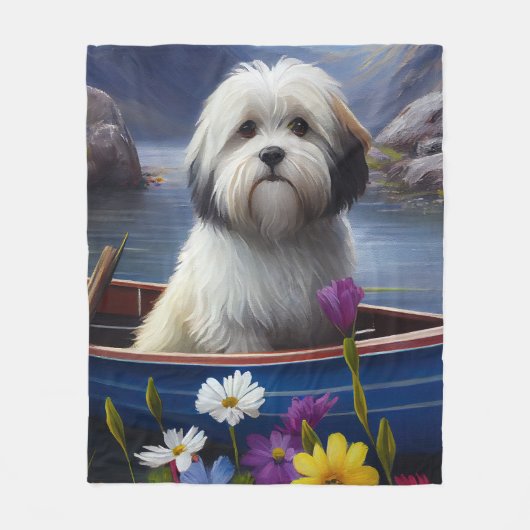 Havanees op een peddel: een Schilderachtig avontuu Fleece Deken (Voorkant)