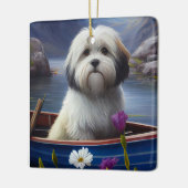 Havanees op een peddel: een Schilderachtig avontuu Keramisch Ornament (Links)