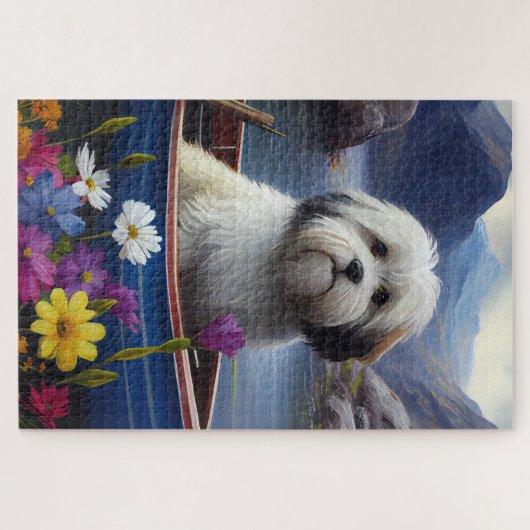 Havanees op een peddel: een Schilderachtig avontuu Legpuzzel (Horizontaal)