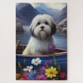 Havanees op een peddel: een Schilderachtig avontuu Legpuzzel (Verticaal)