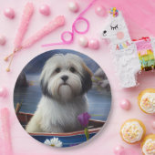 Havanees op een peddel: een Schilderachtig avontuu Papieren Bordje (Feest)