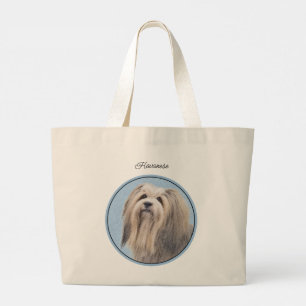 Havanees schilderij Zilver Schattige Originele Pet Grote Tote Bag