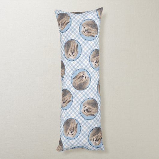 Havanees schilderij Zilver Schattige Originele Pet Lichaamskussen (Achterkant (Verticaal))