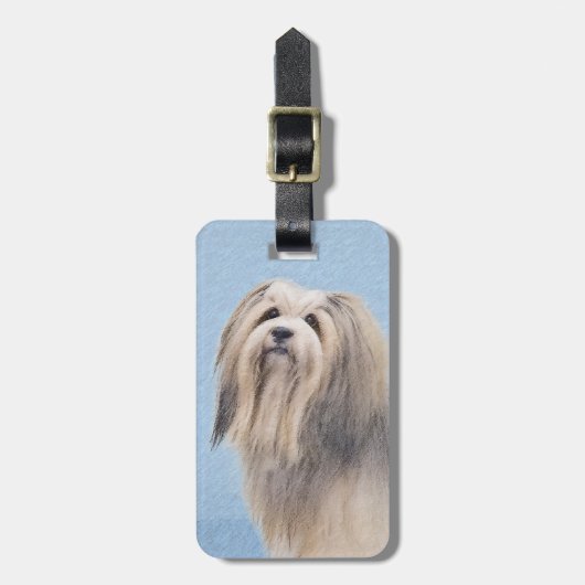Havanees (zilver) schilderen - Kute Original Dog A Bagagelabel (Voorkant verticaal)