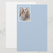 Havanees (zilver) schilderen - Kute Original Dog A Briefpapier (Voorkant / Achterkant)