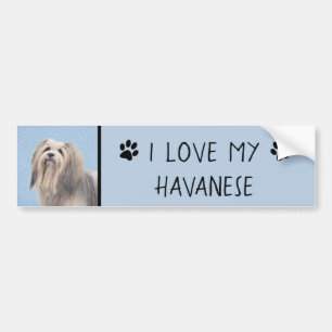 Havanees (zilver) schilderen - Kute Original Dog A Bumpersticker