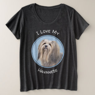 Havanees (zilver) schilderen - Kute Original Dog A Grote Maat T-shirt