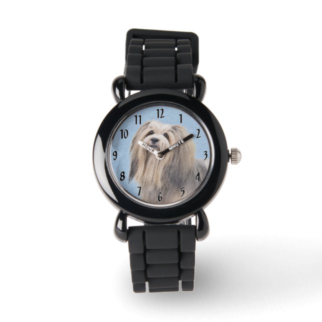 Havanees (zilver) schilderen - Kute Original Dog A Horloge (Voorkant)