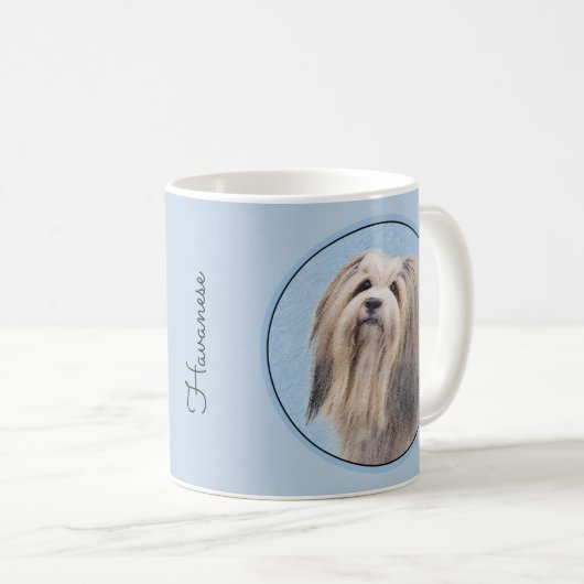 Havanees (zilver) schilderen - Kute Original Dog A Koffiemok (Voorkant rechts)