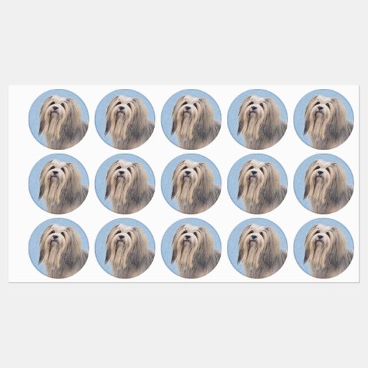 Havanees (zilver) schilderen - Kute Original Dog A Labels (Vel)