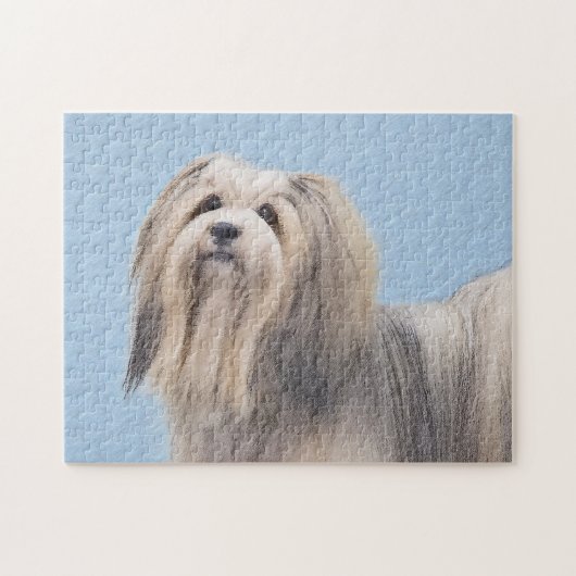 Havanees (zilver) schilderen - Kute Original Dog A Legpuzzel (Horizontaal)